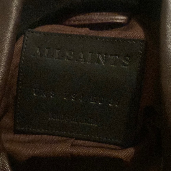 All Saints Balfern Leather Biker Jacket - Picture 7 of 8